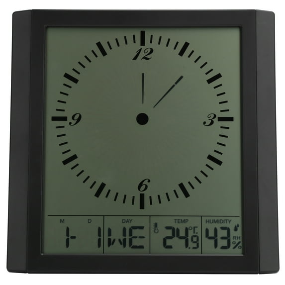 Digital Wall Clock Multi-Function Large Screen Alarm Clock with Temperature Humidity Display