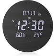thumbnail image 1 of Digital Wall Clock Silent Kitchen Clock Non Ticking Wall Clock,12 Inch LED Wall Clocks with Display of Time/Date/and Temperature/Humidity,Three Modes for Choose, 1 of 7