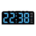 thumbnail image 1 of Digital Wall Clock With Color Changing Atmosphere Light Temperature Display Large Led Screen For Home Office Bedroom Green Orange Blue Pink Blue, 1 of 10