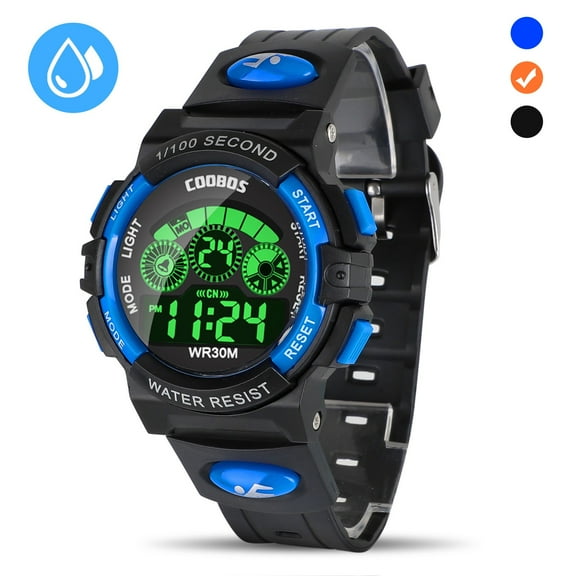 Digital Watch, Boys Sports Waterproof Led Watches with Alarm, Stopwatch, Multifunctional Outdoor Electronic Analog Quartz Wrist Watches with Colorful LED Display, Gift for Boy Girls