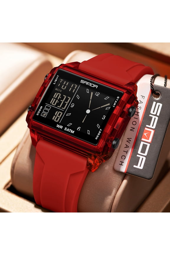 Digital Watch for Men, Multi-Function Sports Watch with Multiple Alarms, Stopwatch, Backlight, Waterproof Outdoor Minimalist Watch for Students, Hiking