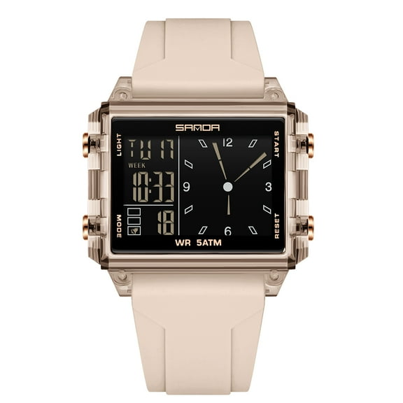 Digital Watch for Men, Multi-Function Sports Watch with Multiple Alarms, Stopwatch, Backlight, Waterproof Outdoor Minimalist Watch for Students, Hiking