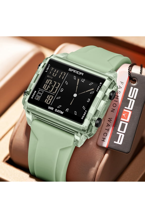 Digital Watch for Men, Multi-Function Sports Watch with Multiple Alarms, Stopwatch, Backlight, Waterproof Outdoor Minimalist Watch for Students, Hiking