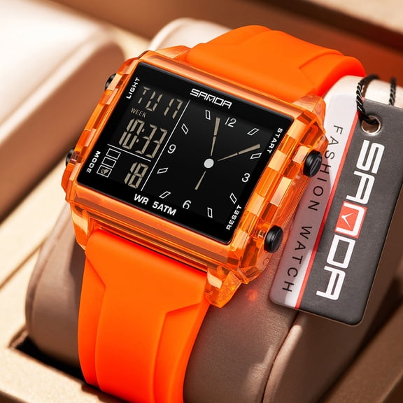 Digital Watch for Men, Multi-Function Sports Watch with Multiple Alarms, Stopwatch, Backlight, Waterproof Outdoor Minimalist Watch for Students, Hiking