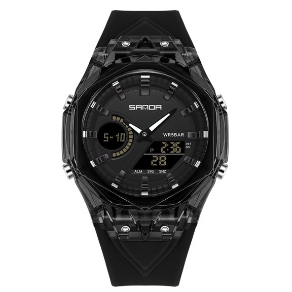 Digital Watch, Men's Sports Outdoor Electronic Watch with Stopwatch, World Time, 5 Alarms, Countdown, Shockproof, 5ATM Water Resistant, Luminous, Week/Date Display