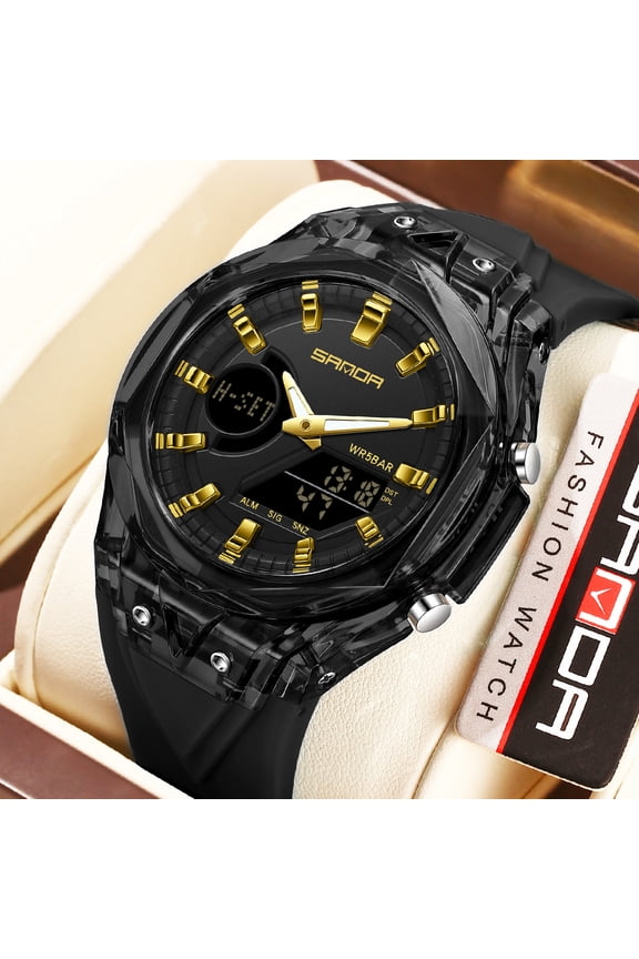 Digital Watch, Men's Sports Outdoor Electronic Watch with Stopwatch, World Time, 5 Alarms, Countdown, Shockproof, 5ATM Water Resistant, Luminous, Week/Date Display