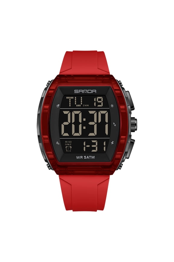 Digital Watch, Men's Sports Outdoor Electronic Watch with Stopwatch, World Time, 5 Alarms, Countdown, Shockproof, 5ATM Water Resistant, Luminous, Week/Date Display
