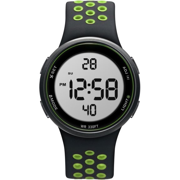 Digital Watch Unisex, 10ATM Watch for Swimming Soft Double Injected Band Stopwatch Countdown Time Mutifunction