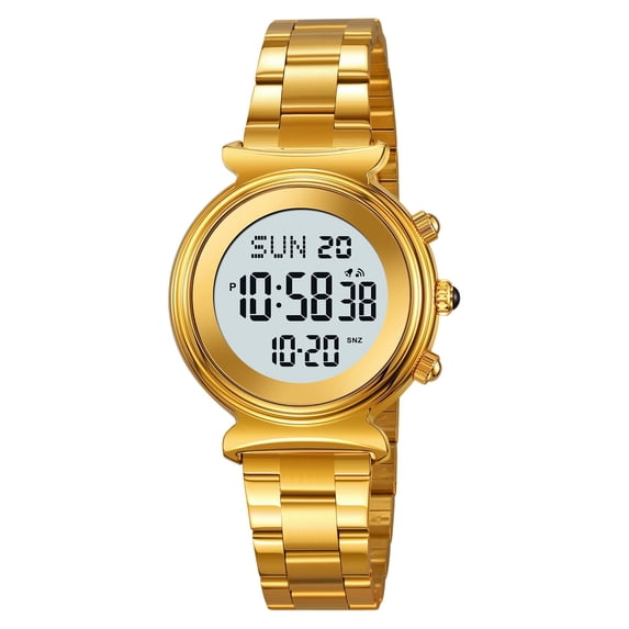 Digital Watch Womens Digital Analog Alarm Multifunctional Stainless Steel Strap Waterproof Chronograph Calendar Luminous for Men Women Southeast asia Daily Watch Birthday Adjustable Buckle