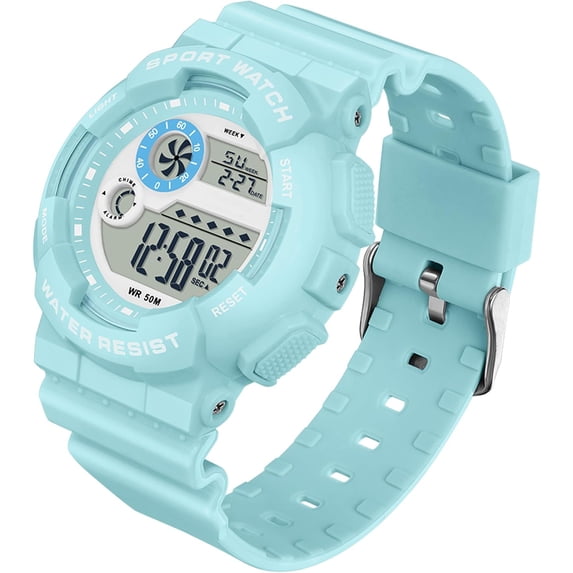 Digital Watch Womens Sport Waterproof White Wrist Watches for Women with Alarm Stopwatch Hourly Chime LED Display 12H/24H Calendar