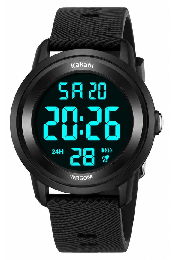 Kids Digital Watch for Age 4-12 Outdoor Multifunction Watch with Silicone Strap,EL Backlight,Alarm,Stopwatch,Waterproof Watch for Boys Girls
