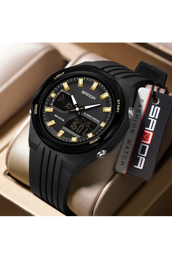Digital Watch for Men, 4 Alarm with Snooze Multi-Function Sports Watch with Interval Timer, Backlight, Waterproof, for Students and Outdoor Use