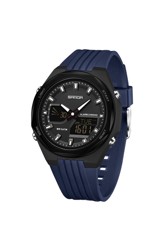 Digital Watch for Men, 4 Alarm with Snooze Multi-Function Sports Watch with Interval Timer, Backlight, Waterproof, for Students and Outdoor Use