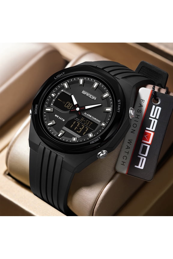 Digital Watch for Men, 4 Alarm with Snooze Multi-Function Sports Watch with Interval Timer, Backlight, Waterproof, for Students and Outdoor Use