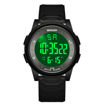 Digital Watch for Men, Ultra-Thin Sport Watch with Stopwatch/Alarm/Dual Time/Calender Waterproof Wristwatch for Man