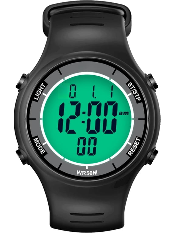 Digital Watch with Stopwatch Countdown Timer EL Backlight,Ultra-Thin Large Display 5ATM Digital Wrist Watches for Men Women