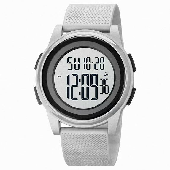 Digital Watches Men Ultra-Thin Minimalist Sports Waterproof with Wide-Angle Display Rubber Strap Wrist Watch for Men