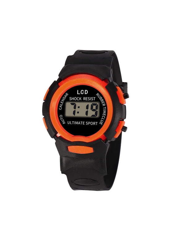 Digital Watches for Man Teenager Sport Watches Water Proof Casual LED Electronic Wrist Watch Stopwatch/Alarm for Swimming & Training Orange