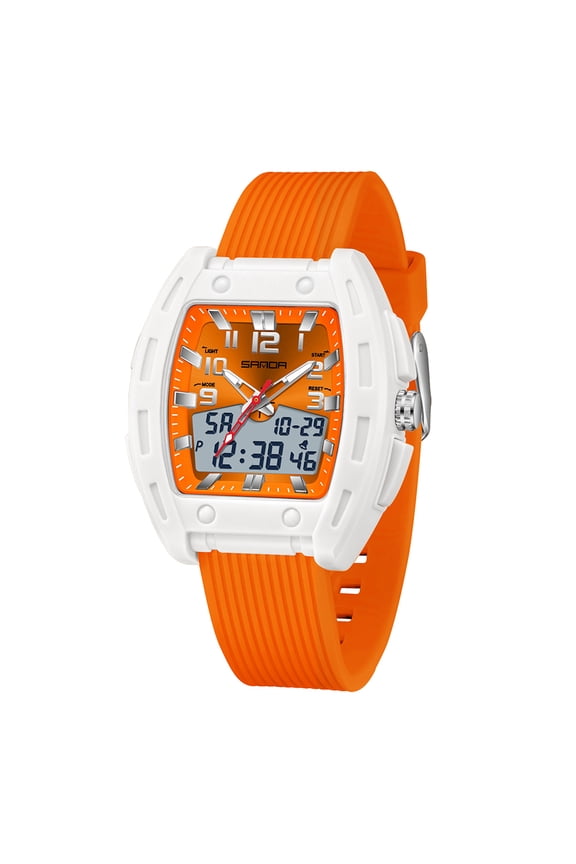 Digital Watches for Men Women Waterproof Unique Rectangle Watch Stopwatch Countdown Alarm Analog Silicone Strap Transparent Case