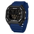 thumbnail image 1 of Digital Watches for Men Women Waterproof Unique Rectangle Watch Stopwatch Countdown Alarm Analog Silicone Strap Transparent Case, 1 of 9