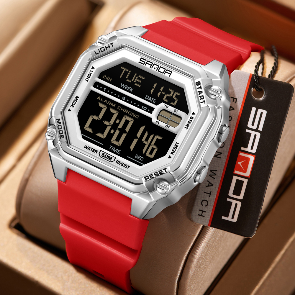 Digital Watches for Men Women Waterproof Unique Rectangle Watch ...