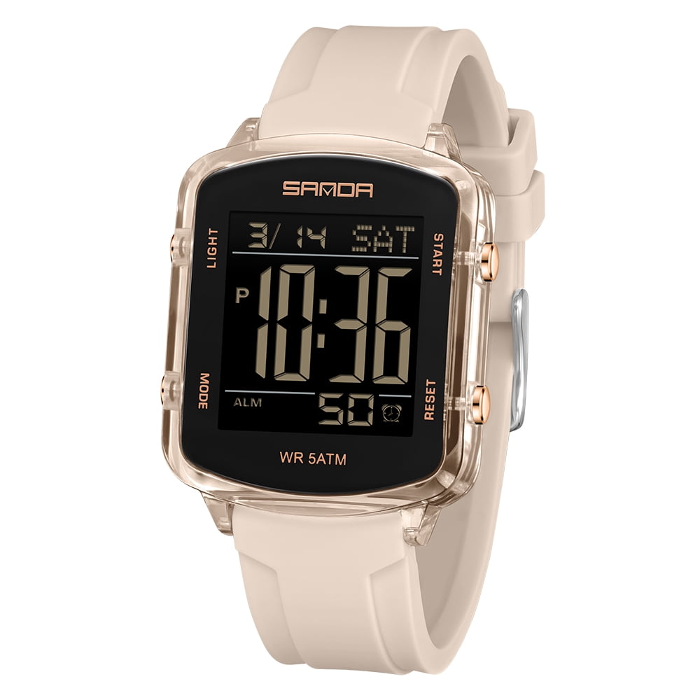 Digital Watches for Men Women Waterproof Unique Rectangle Watch ...