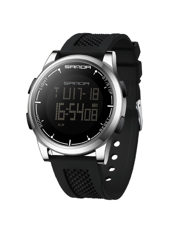 Digital Watches for Men Women Waterproof Unique Watch Stopwatch Countdown Alarm Analog Silicone Strap  Case