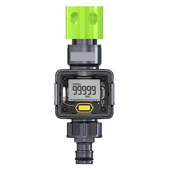 Digital Water Flow Meter, Hose Water Meter For Outdoor Garden Hose, Measure Consumption And Water Flow Rate With Quick Connectors