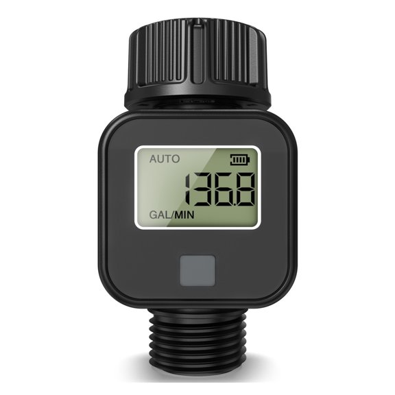 Digital Water Flow Meter Measure Water Consumption Flow Rate for Outdoor Garden Watering