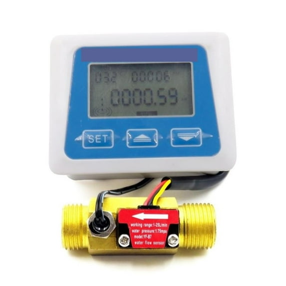 Digital Water Flow Sensor Meter Tester Flowmeter, Totameter Temperature Time Record With G1/2 Flow Sensor ,Simple To Operate