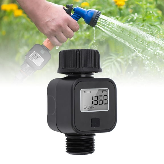 Digital Water Meter W/ LCD, Accurate Flow Measurement For Home Commercial Use, 3/4" Thread