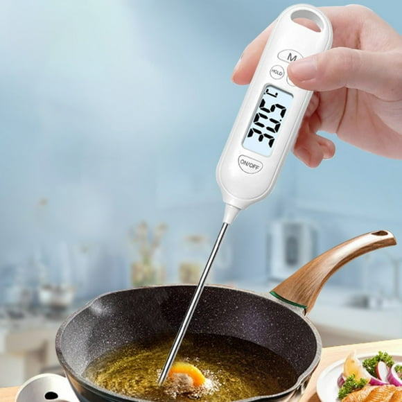 Digital Water & Oil Temperature Gauge Probe | Precision Food Thermometer | Wide Measuring Range -50℃~300℃ | Magnetic Back | Backlit LCD | Fast Accurate Read | 26x3.5cm | 1 Pc | White