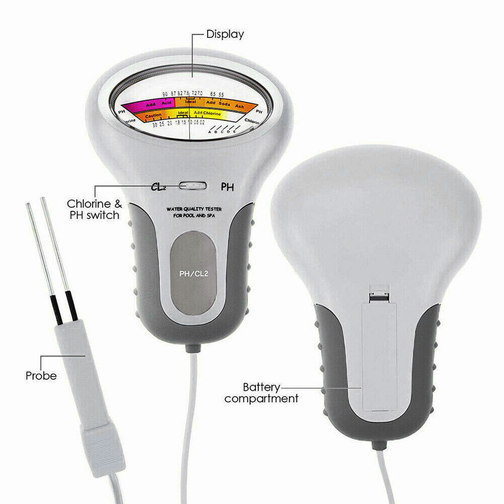 Digital Water Quality Ph Cl2 Chlorine Tester Level Meter For Swimming 