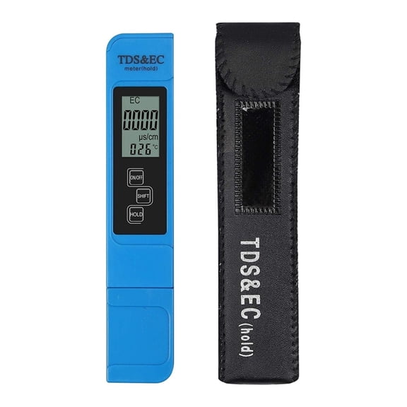 Digital Water Quality Tester TDS EC Meter Range 0-9990 Multifunctional Water Purity Temperature Meter TEMP PPM Tester ,Accurate - BLUE