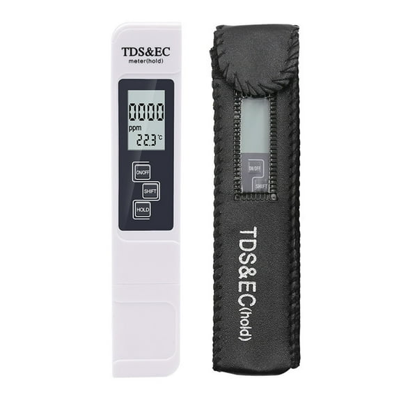 Digital Water Quality Tester TDS EC Meter Range 0-9990 Multifunctional Water Purity Temperature Meter TEMP PPM Tester ,Reliable - WHITE_X-SMALL
