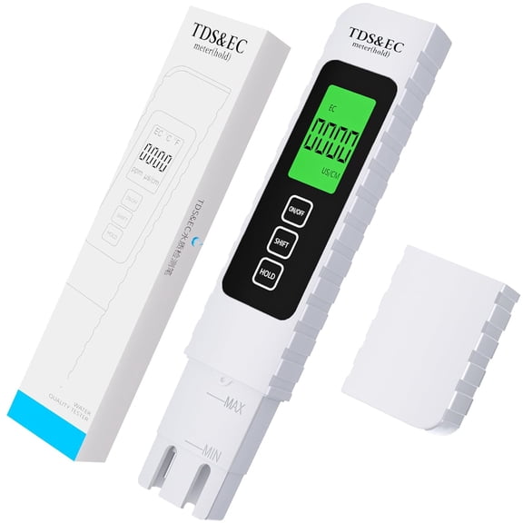 Digital Water Tester 4-in-1 TDS/EC/Temperature Meter with Smart Color Alert for Drinking Water, Hydroponics, Aquariums, RO Systems