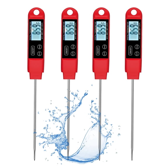 Digital Water Thermometer for Liquid, Candle, Instant Read with Waterproof for Food, Meat, Milk, Long Probe