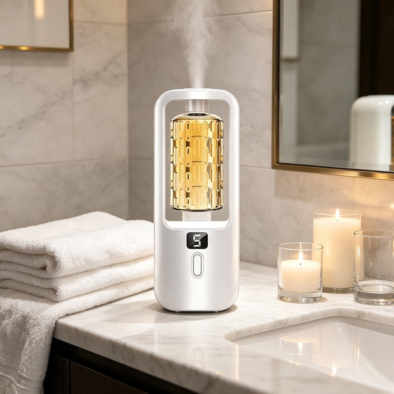 Digital Waterless Essential Oil Diffuser, 50ml Nebulizing Aroma Diffuser with Adjustable Mist for Home, Office, Holiday and Housewarming Gift Set
