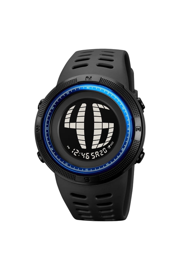 Digital Waterproof Electronic Watch Sports LED Backlight Multifunction Display 50M Water Resistant Alarm Stopwatch Timer Date Day Military Style TPU Rubber Strap Outdoor Running Hiking Wrist Watch