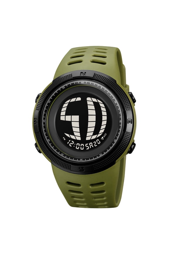 Digital Waterproof Electronic Watch Sports LED Backlight Multifunction Display 50M Water Resistant Alarm Stopwatch Timer Date Day Military Style TPU Rubber Strap Outdoor Running Hiking Wrist Watch