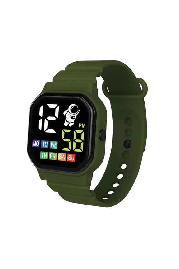 Digital Wathes for Man & Women Students Sports Watches Waterproof Casual Electronic Wrist Watch for Running & Swimming Green
