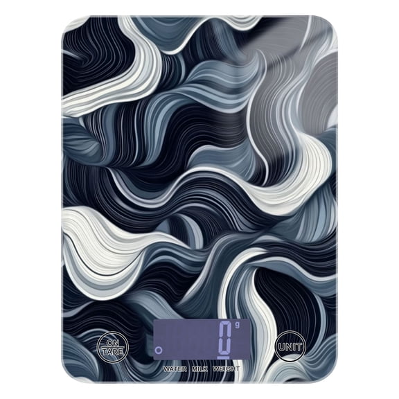 Digital Waves Pattern Food Scale Digital Kitchen Scale Waterproof Grams Ounces lbs for For Baking and Cooking