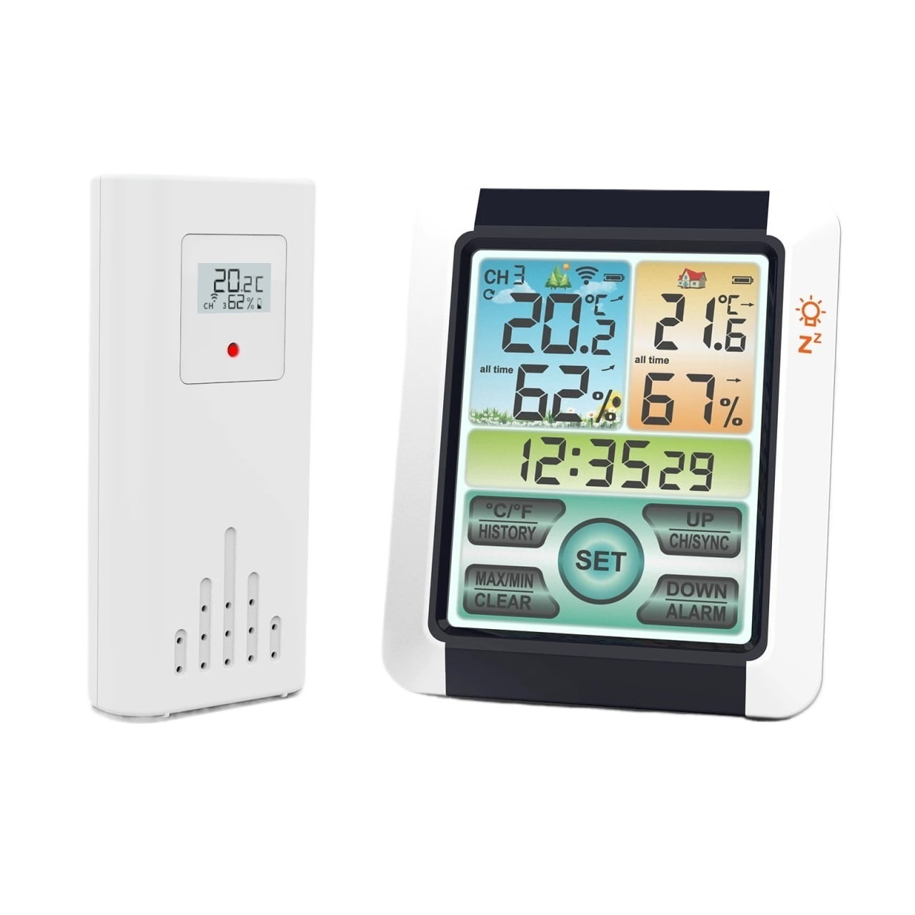 Digital Weather Station Clock Indoor Outdoor Weather Forecast Barometer Thermometer Hygrometer with Wireless Outdoor Sensor ,High Precision
