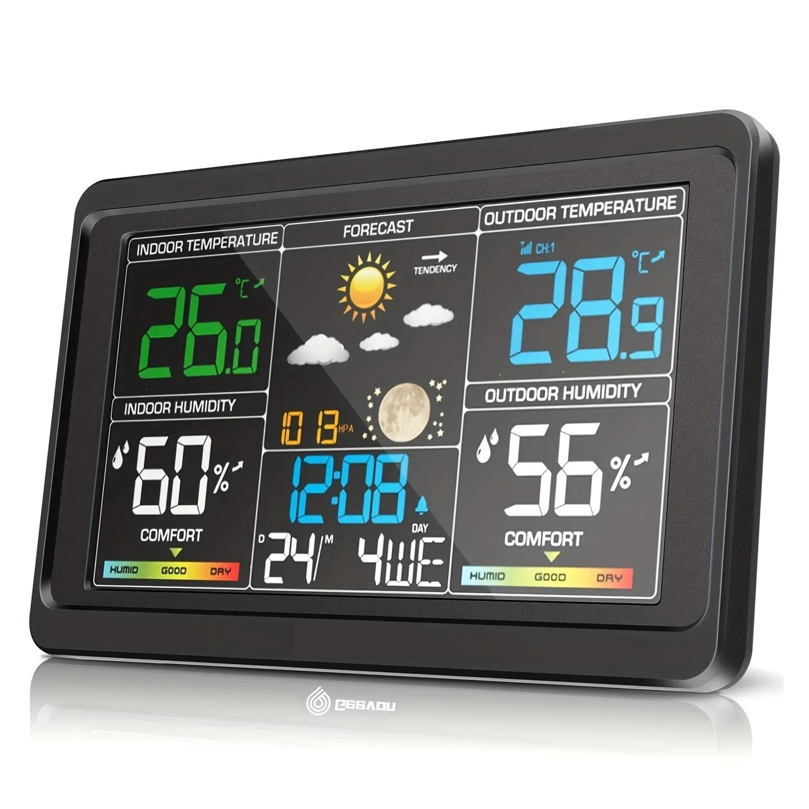 Digital Weather Station, Wireless Indoor Outdoor Thermometer with Backlight