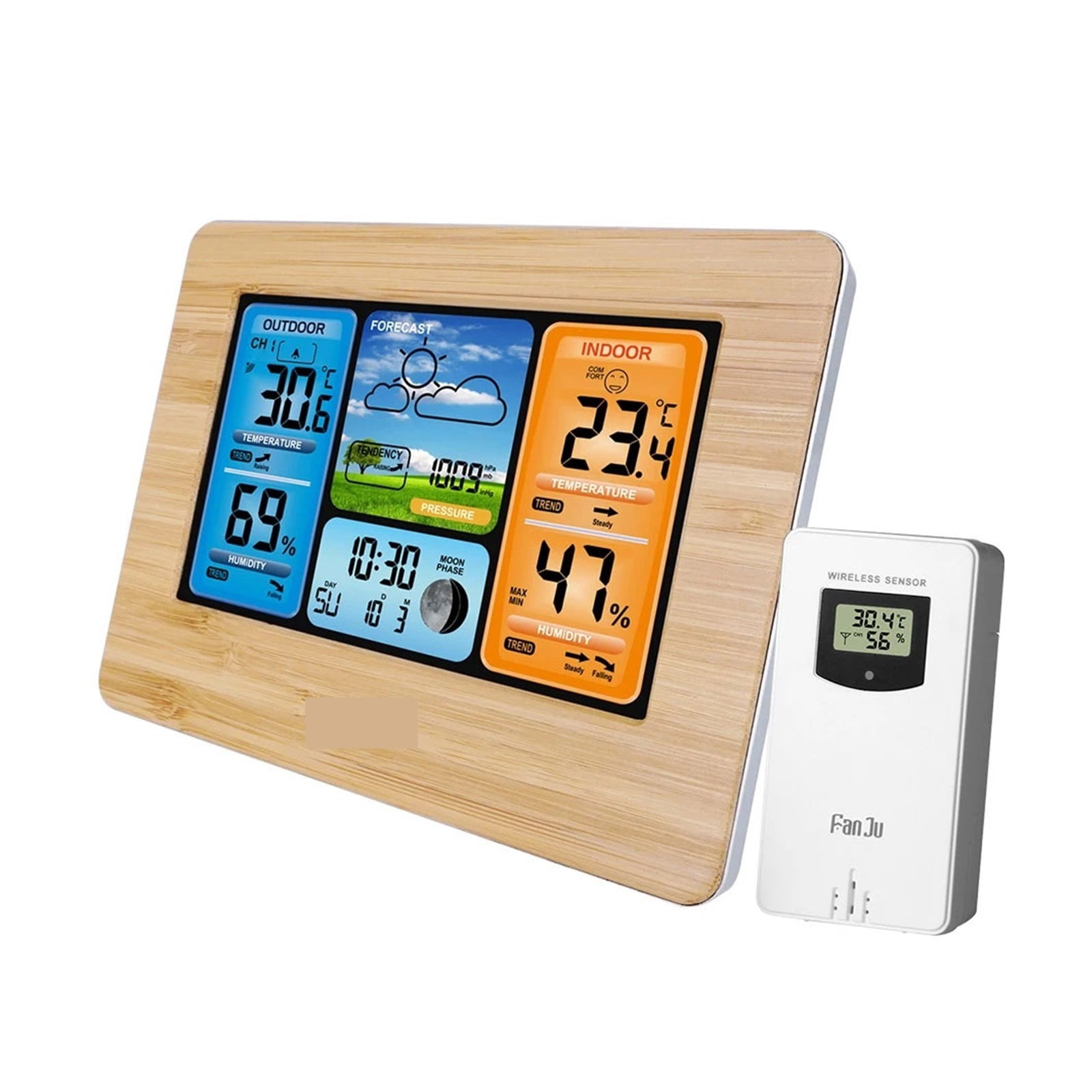 Digital Weather Station with Barometer, Wireless Indoor Outdoor Thermometer