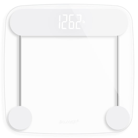 Digital Weight Bathroom Scale, Shine-Through Display, Accurate Glass Non-Slip and Scratch Resistant, Body (Clear)