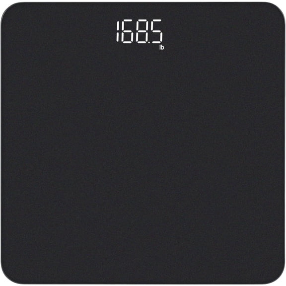 Digital Weight Scale, High Accuracy 0.1lb, LED Display, Step On Technology, Spray Silver Black