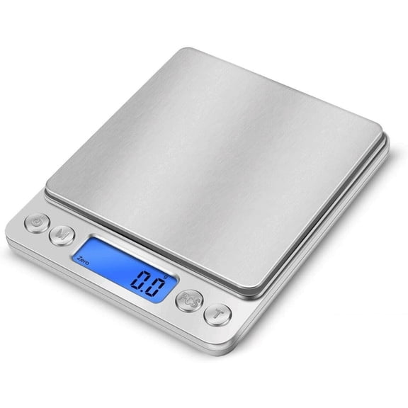 Digital Weight Scale Kitchen Jewelry Gold Grain Food Scale Mini Size Gram 2000g x 0.1g Silver
