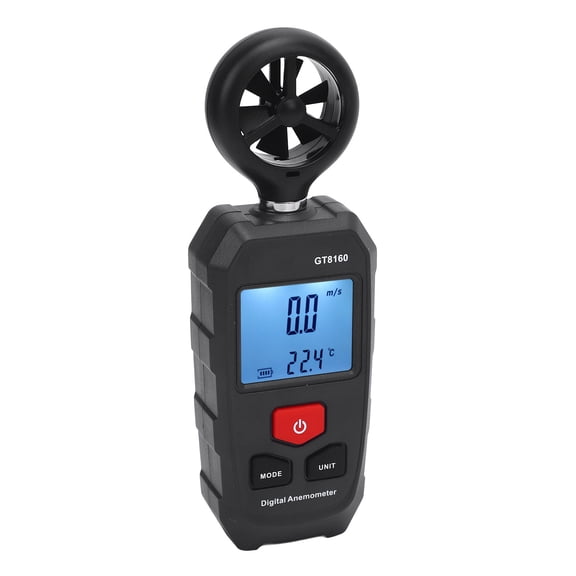 Digital Wind Speed Meter - Handheld Anemometer for Wind Speed, Temperature, and Wind Chill Measurement with LCD Backlight Display for Outdoor HVAC Activities