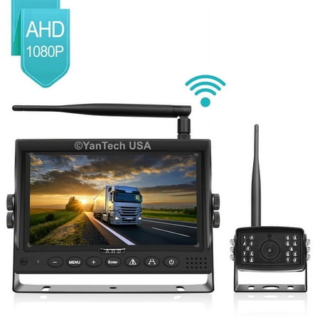 Digital Wireless 2.4G 7" Rear View Backup Camera Monitor RV Trailer Harvester